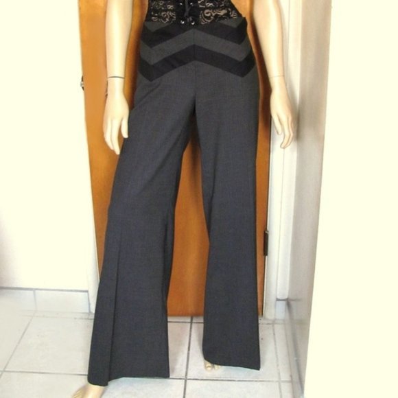 BCBGMaxAzria CHEVRON TABATHA WIDE LEG Sz 12 - Picture 1 of 5